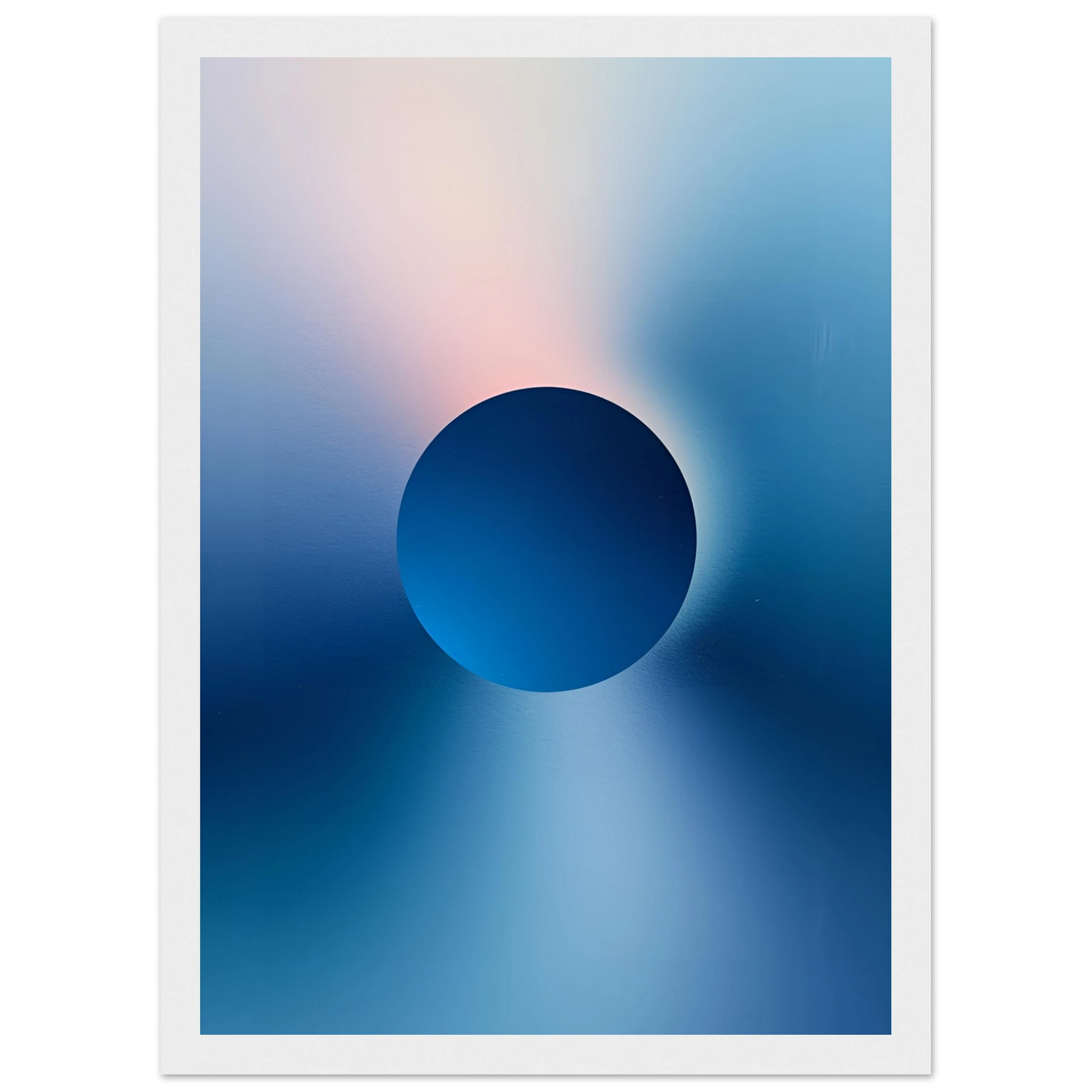 Deep moon art print in a Wood frame size A2 (42 x 59.4  cm) affordable wall art by Art Aunty NZ