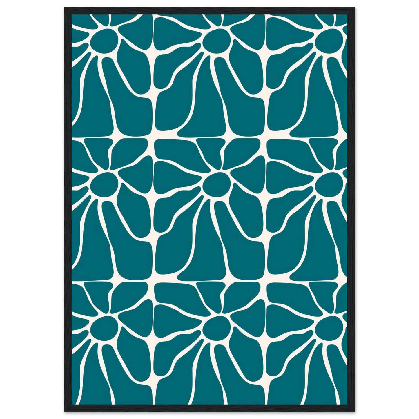 Teal talks art print in a Wood frame size 21x29.7 cm / 8x12" affordable wall art by Art Aunty NZ