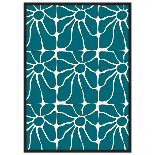 Teal talks art print in a Wood frame size 21x29.7 cm / 8x12" affordable wall art by Art Aunty NZ